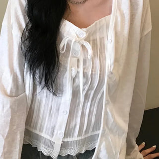Summer layered linen cardigan