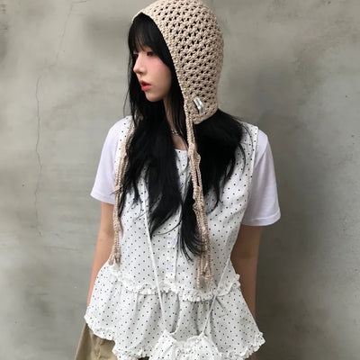 Dot Frill Layered Blouse