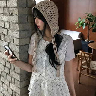 Dot Frill Layered Blouse