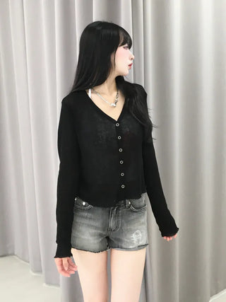 Basic Summer V-Neck Long Sleeve Cardigan