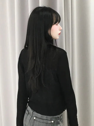 Basic Summer V-Neck Long Sleeve Cardigan