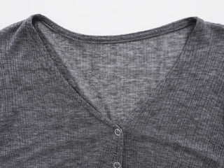 Basic Summer V-Neck Long Sleeve Cardigan