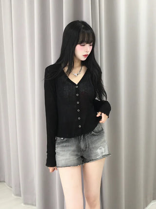 Basic Summer V-Neck Long Sleeve Cardigan