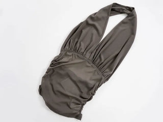 Pure Halter Top Mesh Shirred Sleeveless