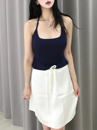 New Basic Sleeveless Square Neck Slim Fit