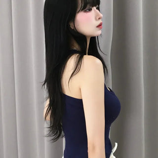 New Basic Sleeveless Square Neck Slim Fit