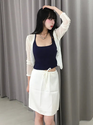 New Basic Sleeveless Square Neck Slim Fit
