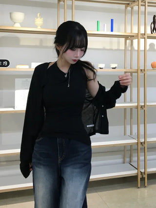 Moku Bokashi See-through Cardigan