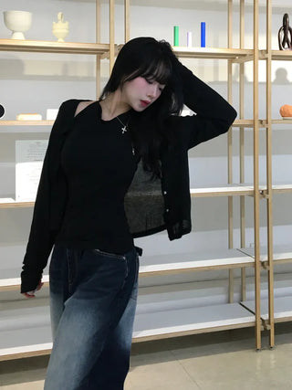 Moku Bokashi See-through Cardigan