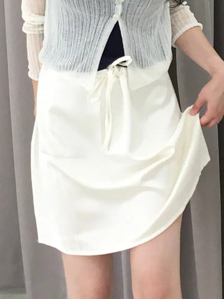 Sweet Satin Elastic Waist Midi Skirt