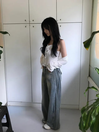 Summer Vintage Washed Wide Pants
