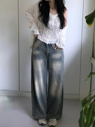 Summer Vintage Washed Wide Pants