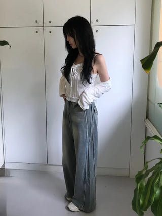 Summer Vintage Washed Wide Pants