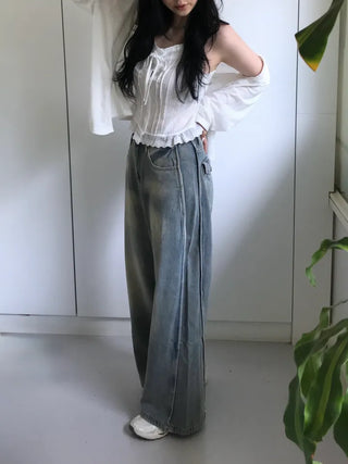 Summer Vintage Washed Wide Pants