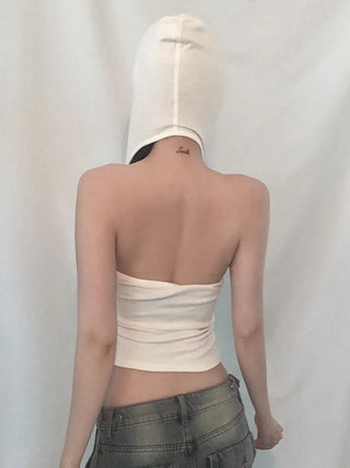 Hoodie Deep V Slim Halter Sleeveless