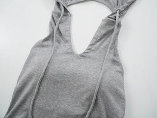 Hoodie Deep V Slim Halter Sleeveless