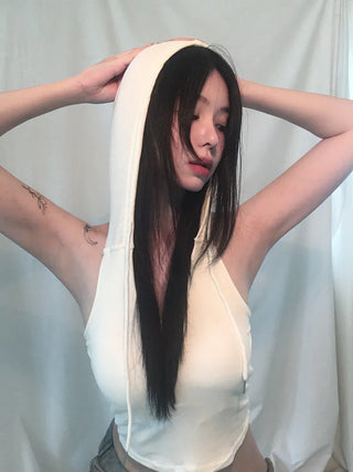 Hoodie Deep V Slim Halter Sleeveless