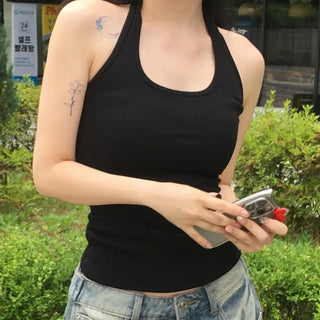 Slim Fit Basic Halter Neck Sleeveless