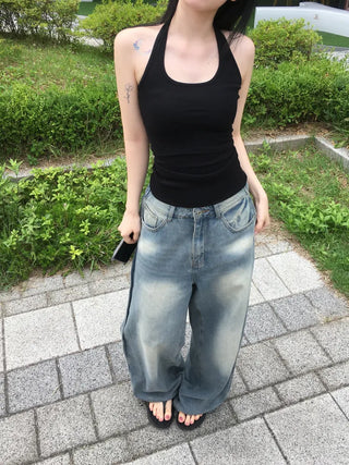 Slim Fit Basic Halter Neck Sleeveless