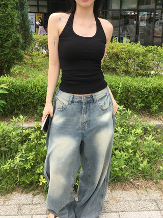 Slim Fit Basic Halter Neck Sleeveless