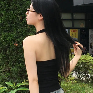 Slim Fit Basic Halter Neck Sleeveless