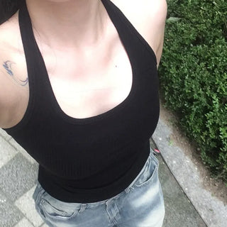 Slim Fit Basic Halter Neck Sleeveless