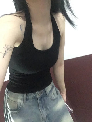 Slim Fit Basic Halter Neck Sleeveless
