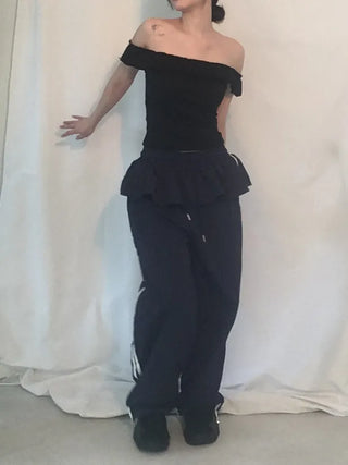 Lovely Frill Off-Shoulder Sleeveless Top