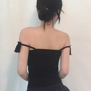 Lovely Frill Off-Shoulder Sleeveless Top