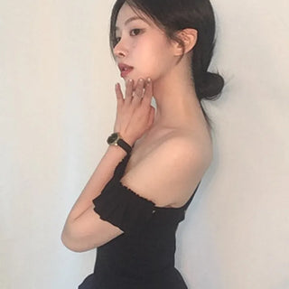 Lovely Frill Off-Shoulder Sleeveless Top