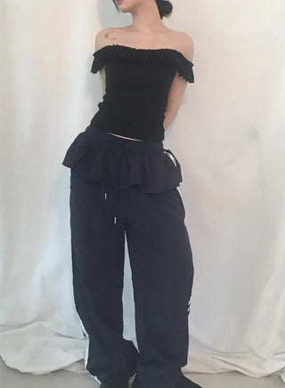 Lovely Frill Off-Shoulder Sleeveless Top