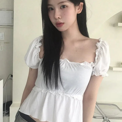 Square Frill Lace Blouse