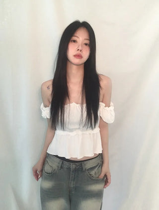 Square Frill Lace Blouse
