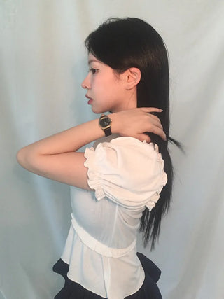 Square Frill Lace Blouse