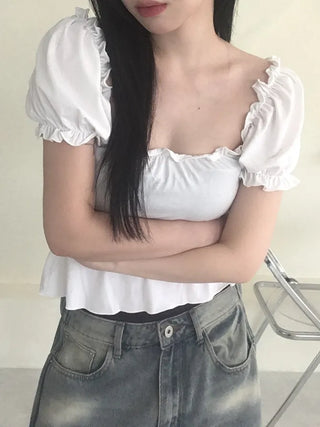 Square Frill Lace Blouse
