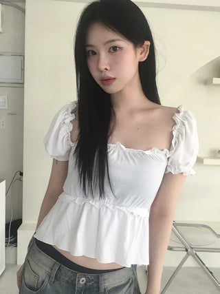 Square Frill Lace Blouse