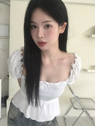 Square Frill Lace Blouse
