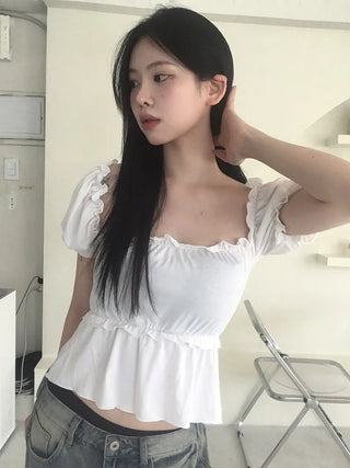 Square Frill Lace Blouse