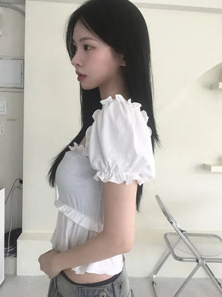 Square Frill Lace Blouse