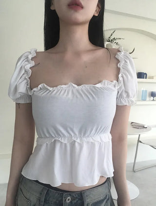 Square Frill Lace Blouse