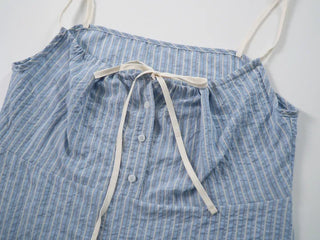 Simple Pastel Striped Ribbon Sleeveless