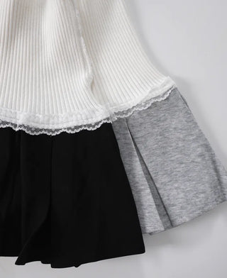 Ruma color-block pleated mini skirt