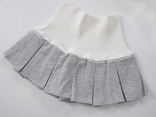 Ruma color-block pleated mini skirt