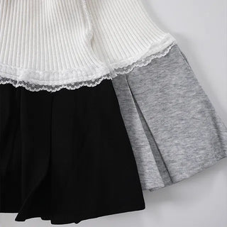 Ruma color-block pleated mini skirt