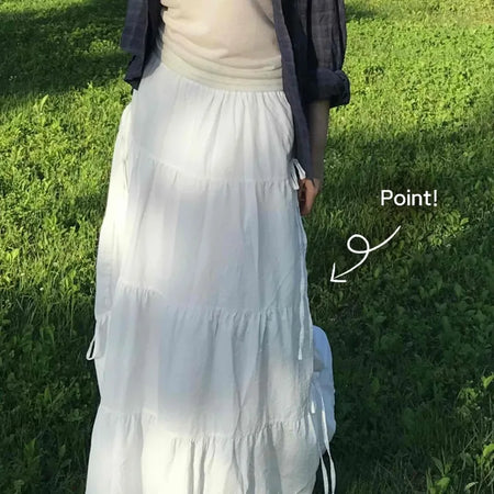 Balletcore Flare Tiered Long Skirt
