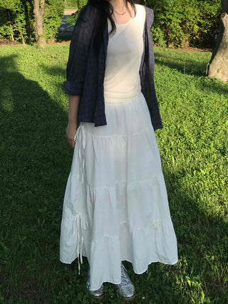 Balletcore Flare Tiered Long Skirt