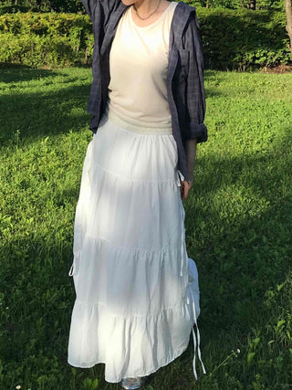 Balletcore Flare Tiered Long Skirt