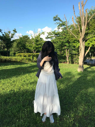 Balletcore Flare Tiered Long Skirt