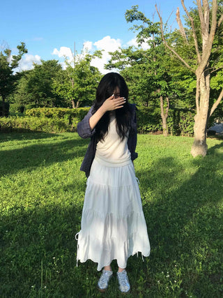 Balletcore Flare Tiered Long Skirt