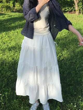 Balletcore Flare Tiered Long Skirt